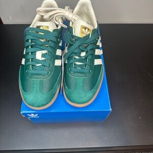 Adidas Green Sneakers with White Stripes